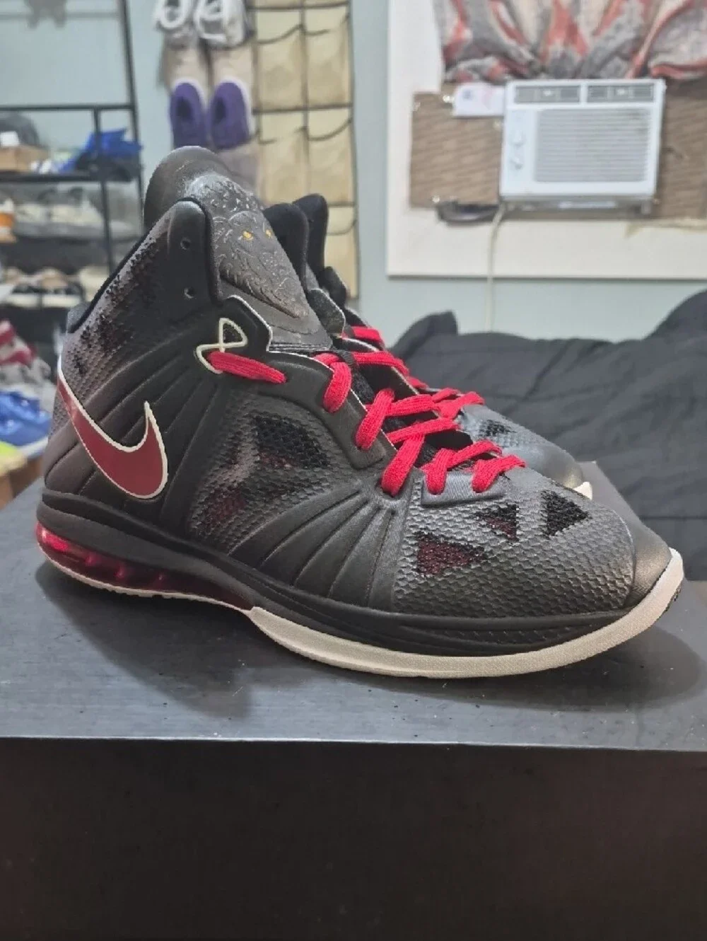 Nike LeBron 8 P.S. 'Black Red White' (2011) Mens 11.5 EUC